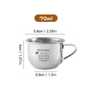 Ljojo Mini Stainless Steel Kids Tumbler Handle Milk Coffee Mug Drinkware
