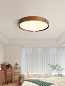 Ceiling Lamps Japanese Creative Walnut Bedroom Lamp Modern Round Lamp by Ljojo