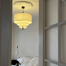 Japanese Minimalist Wabi Sabi Fabric Hanging Chandelier | Elegant Living Dining Room Pendant Lamp by Ljojo