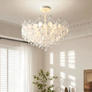 French Medieval Style Pendant Light for Luxurious Dining Room by Ljojo, Creamy Shell Crystal Bedroom Lamp