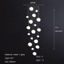 Ljojo Linear Glass Ball Pendant Light Modern Luxury Interior Lighting Staircase Bedroom
