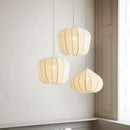 American Wabi Sabi Fabric Pendant Light by Ljojo | White Cloth Chandelier for Home Bar Dining Room