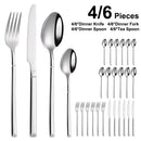 Ljojo 24-Piece Stainless Steel Cutlery Set | Elegant Mirror Finish Western Dinnerware
