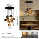 Industrial Minimalist Art Walnut Wood Clip LED Pendant Lights Chandelier for Home Decoration by Ljojo