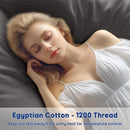 Ljojo 1200 Thread Count Egyptian Cotton Flat Sheet - Hotel Quality Ultra Soft Top Sheet