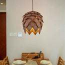 Rustic Pine Cone Chandelier Retro Wooden Art Decorative Lamps by Ljojo