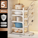 Adjustable Pot Holder with Storage Shelf for Pots, Lids, Pans, and Seasoning Bottles by Ljojo™
