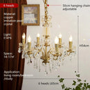 French Crystal Pearl Chandelier Luxurious Brass Pendant Light by Ljojo