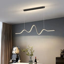 Ljojo Minimalist LED Wavy Chandelier for Kitchen Island & Bar Lighting