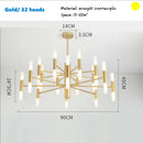 Ljojo Luxury Multi-Head Branch Chandelier Black/Gold LED Art for Home & Restaurant