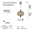 Crystal Living Room Pendant Light French Copper Lamp for Villa Dining Room by Ljojo