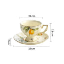 Ljojo Lemon Pattern Tea Set: Cup, Saucer, Teapot, Plate, Kettle - European Ceramic Offering
