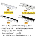 Ljojo LED Track Lamps: Modern 20/30W Ceiling Floodlight for Home and Store Lighting