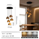 Industrial Minimalist Art Walnut Wood Clip LED Pendant Lights Chandelier for Home Decoration by Ljojo