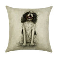 Cute Dog Watercolor Linen Cushion Cover 45*45cm - Ljojo