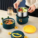 Ljojo 304 Stainless Steel Insulated Lunch Box - Student Microwave Heating Portable Container