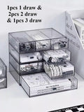 Acrylic Desk Organizer Drawer Set by Ljojo™: Transparent Desktop Storage for Stationery & Books