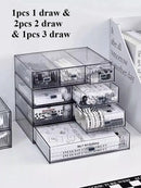 Acrylic Desk Organizer Drawer Set by Ljojo™: Transparent Desktop Storage for Stationery & Books