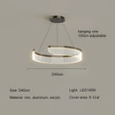 Ljojo Modern Acrylic Led Pendant Light Semicircle Chandelier for Living Room Black Bedroom Decor