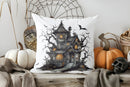 Haunted House & Bat Halloween Decor Pillow Cover for Ljojo - Sofa Bedroom Car Decor