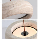 Japanese Yellow Travertine Pendant Lamp for Kitchen Island | Unique Natural Stone Lighting by Ljojo