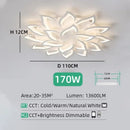 Ljojo Lotus LED Ceiling Lamp - Dimmable Warm/Cold Light, Remote Control, Decorative Art Lighting
