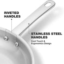 Ljojo 10/12-inch Stainless Steel Frying Pan for Professional Cooking and Kitchen Cookware