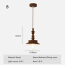 Ljojo Japanese Retro Pendant Light Solid Wood Chandelier for Dining Room Study Lamp