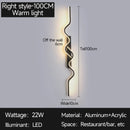 LED Wall Sconce Light 80/100CM Long Strip Bedroom Decor Irregular Black Lamp Ljojo