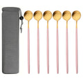 Ljojo Matte Stainless Steel Long Handled Stir Spoon Set