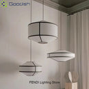 Wabi-sabi LED Pendant Lights Tiered Drum Art Hand Knitted Lamps for Living Room by Ljojo