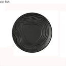 Ljojo Matte Ceramic Ripple Plate - Specialty Tableware for Snacks, Sushi, and Desserts