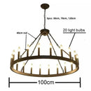 American Retro E14 Led Pendant Lights: Black Metal Chandelier by Ljojo for Living Room & Stairs