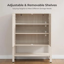 Ljojo™ 5 Tier Rattan Entry Shoe Organizer Cabinet with Shelves & Doors