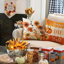 Autumn Velvet Pillow Covers, Maple Leaf & Floral Pumpkin Designs for Fall Decor - Ljojo