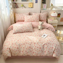 Ljojo Minimalist Cartoon Design Duvet Cover Set in 100% Cotton, 4-Piece Bedding Collection
