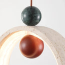 Art Deco Round Stone Chandelier Red Green Ball Marble Pendant Lamp Dimmable by Ljojo