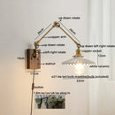Ljojo LED Wall Light Fixture Modern Style Walnut Copper Bedroom Living Room Bedside Lamp