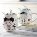 Ljojo 410ml Bone  Boy Girl Cartoon Tumbler with Lid and Spoon