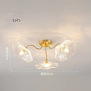 Ljojo Lotus Leaf Glass Ceiling Lamp Chandelier Nordic Hanging Light E14 Bulb Optional