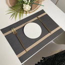 Ljojo 30x45cm Luxe Woven Vinyl Placemats for Kitchen & Dining