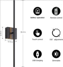 Ljojo 50CM Rechargeable LED Wall Lamp with Removable Sconces for Bedroom and Living Room