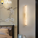 Ljojo Modern Luxury Alabaster Marble Wall Sconce Spanish Copper Bedroom Home Decor
