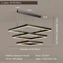 Ljojo Black Aluminum Hanging Lamp Modern LED Square Pendant Light for Home Loft Decor