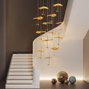 Ljojo Lotus Leaf Chandelier: Luxury Copper Dining Room Pendant Light