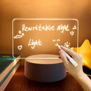 Acrylic Dry Wipe Board Lamp Transparent DIY Erasable Night Light with Message Board