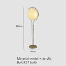 2026 Chrome Metal Floor Lamp White Acrylic Ball LED Standing Light for Living Room by Ljojo