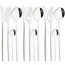 Ljojo 12-Piece Pink Gold Stainless Steel Cutlery Set