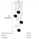 Ljojo Linear Glass Ball Pendant Light Modern Luxury Interior Lighting Staircase Bedroom