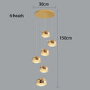 Ljojo Luxury Crystal Chandelier - Elegant Indoor LED Lighting for High-Rise Stairs & Living Room